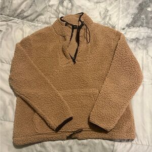 Love Tree Zip Up Brown Sherpa Sweater